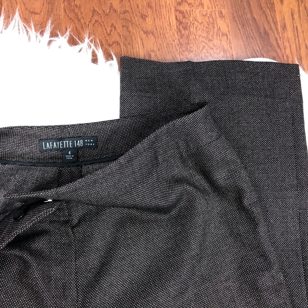 Lafayette 148 Wool Tweed Menswear Trousers Size 4